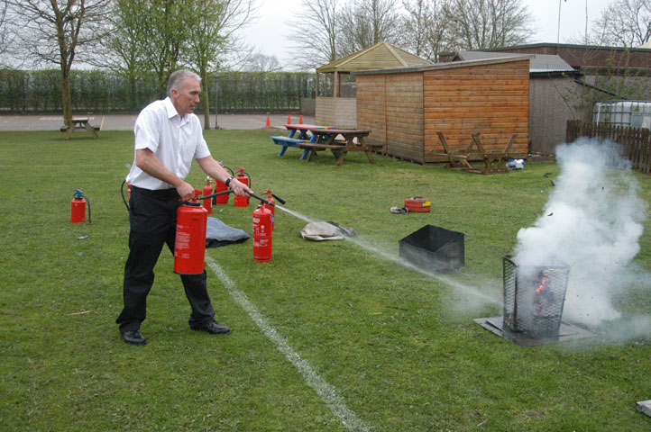 Water fire extinguisher training